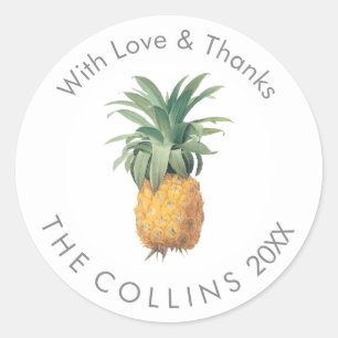 Adesivo Redondo PixDezines Pineapple Obrigado Stickers