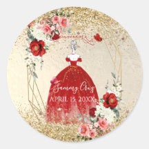 PixDezines Quinceanera H2 Flores Vermelho