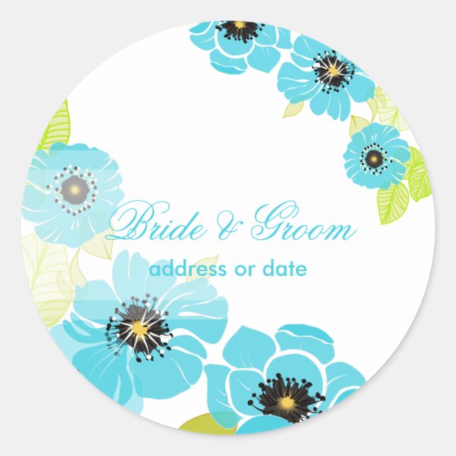 Adesivo Redondo PixDezines Retro Poppies Vintage Damask (Frente)