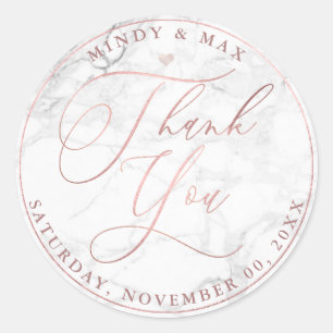 Adesivo Redondo PixDezines ROSE GOLD ROMÂNTICO ESCRITA AGRADECEMOS