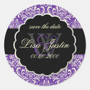 Adesivo Redondo PixDezines Rossi Damask/Roxo