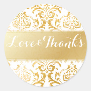 Adesivo Redondo PixDezines rossi damask/vintage faux gold