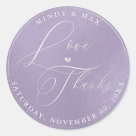 Adesivo Redondo PixDezines SCRIPT ROMÂNTICO AMOR+OBRIGADO DIY COR
