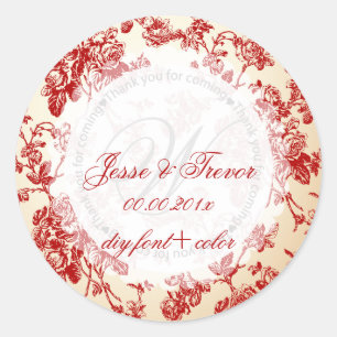 Adesivo Redondo PixDezines toile vintage/vermelho