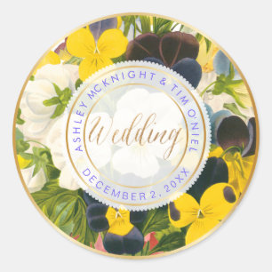 Adesivo Redondo PixDezines VINTAGE FLORAL BUQUÊS