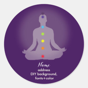 Adesivo Redondo PixDezines Yoga Chakra/Meditação/Plano de Fundo DI