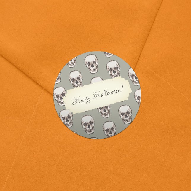 Adesivo Redondo Pixel Art Gothic Spooky Patterno (Criador carregado)