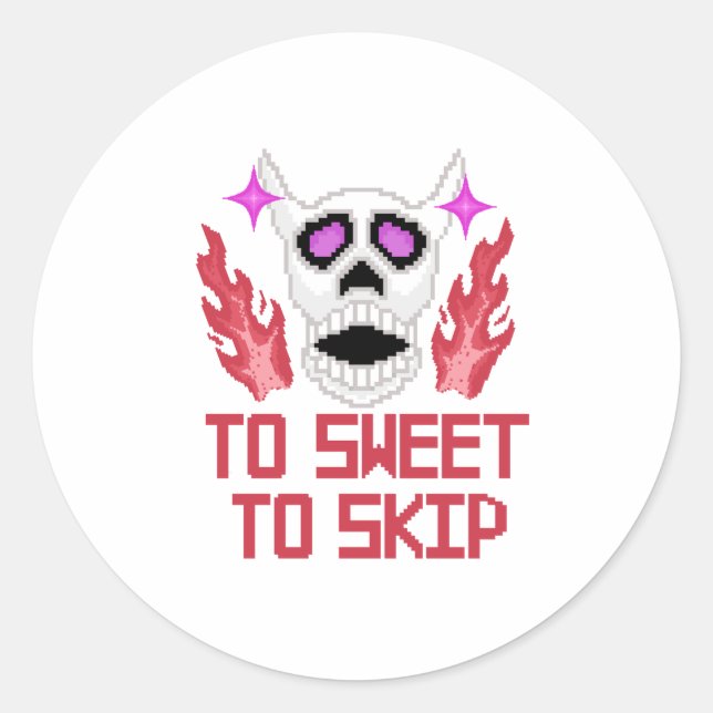 Adesivo Redondo Pixel Art Halloween Pumpkins, Skulls & Bats (Frente)