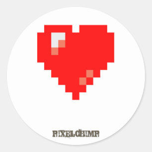Adesivo Redondo Pixel_Heart