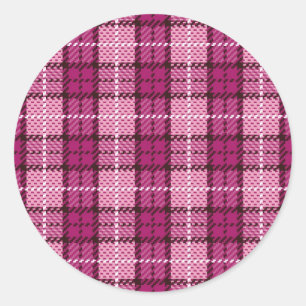 Adesivo Redondo Pixel Plaid_Magenta-Black