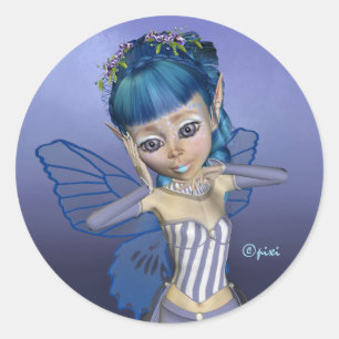 Adesivo Redondo Pixi Blues Stickers