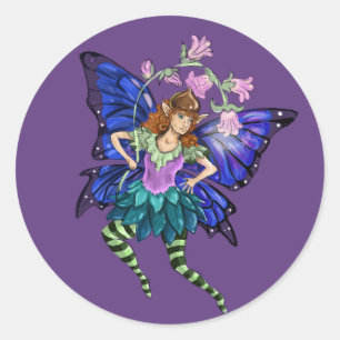 Adesivo Redondo Pixie Asas Azul