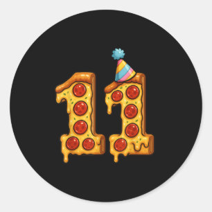 Adesivo Redondo Pizza 11 Birthday, Festa De 11 Anos, Hat Bday
