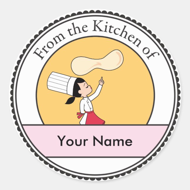 Adesivo Redondo Pizza Chef Art (Frente)