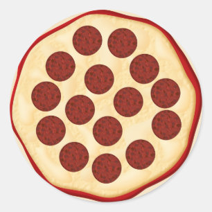 Adesivo Redondo Pizza com pepperoni