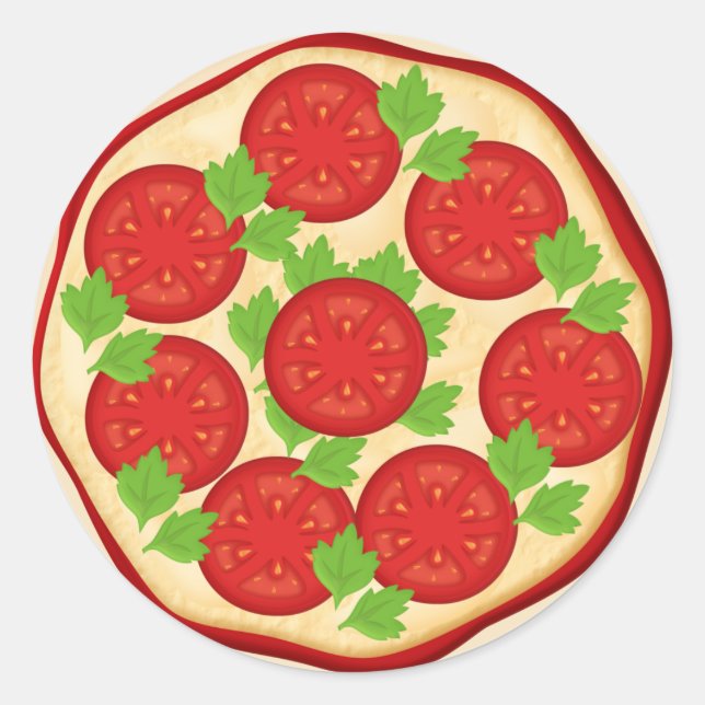 Adesivo Redondo Pizza com tomates (Frente)