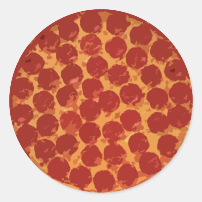 Adesivo Redondo Pizza de Pepperoni (Frente)