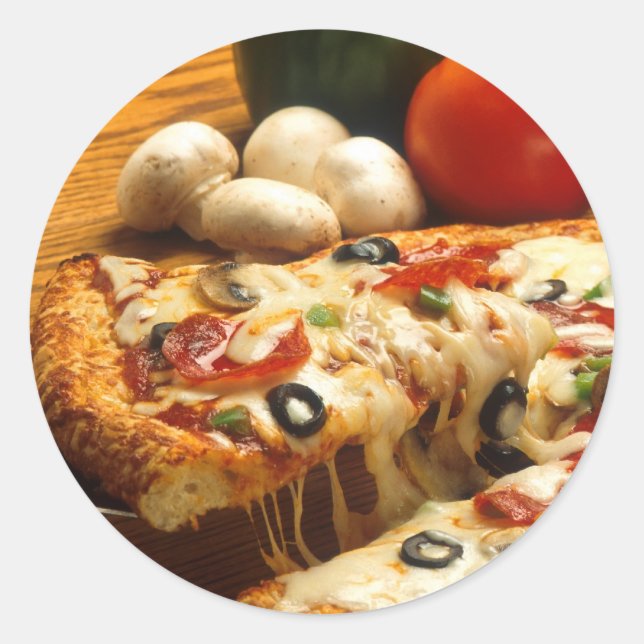 Adesivo Redondo Pizza Deliciosa (Frente)