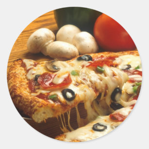 Adesivo Redondo Pizza deliciosa