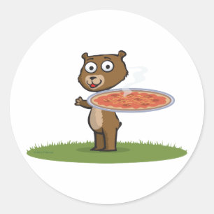 Adesivo Redondo Pizza do urso de ursinho