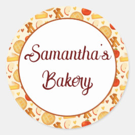 Adesivo Redondo Pizza E Ingredientes De Maçã Fashiada