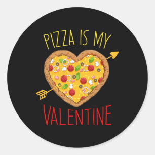 Adesivo Redondo Pizza É Meu Amor De Valentim Para Comer Gráfico