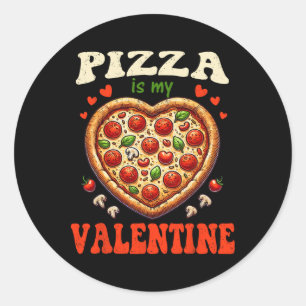 Adesivo Redondo Pizza É Meu Dia Dos Namorados Coração Engraçado Am