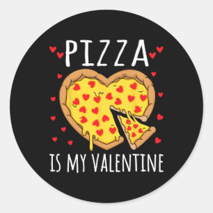 Adesivo Redondo Pizza É Meu Dia Dos Namorados Coração Peppero