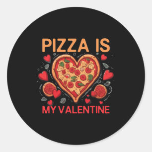 Adesivo Redondo Pizza É O Meu Namorados De Pizza De Coração Namora