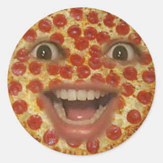 Adesivo Redondo Pizza Face Sticker