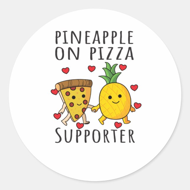 Adesivo Redondo Pizza Hawaii Pineapple Pizza Comida (Frente)