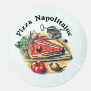 Adesivo Redondo Pizza Napolitaine.