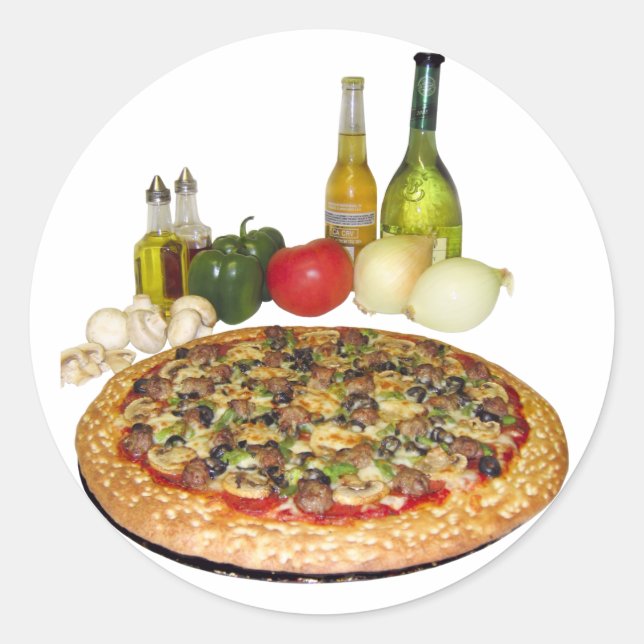 Adesivo Redondo Pizza Party (Frente)