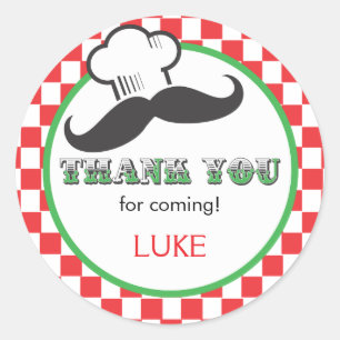 Adesivo Redondo Pizza Party Favor Sticker