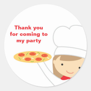 Adesivo Redondo Pizza Party Girl Stickers
