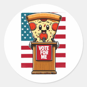 Adesivo Redondo pizza patriótica vote em mim