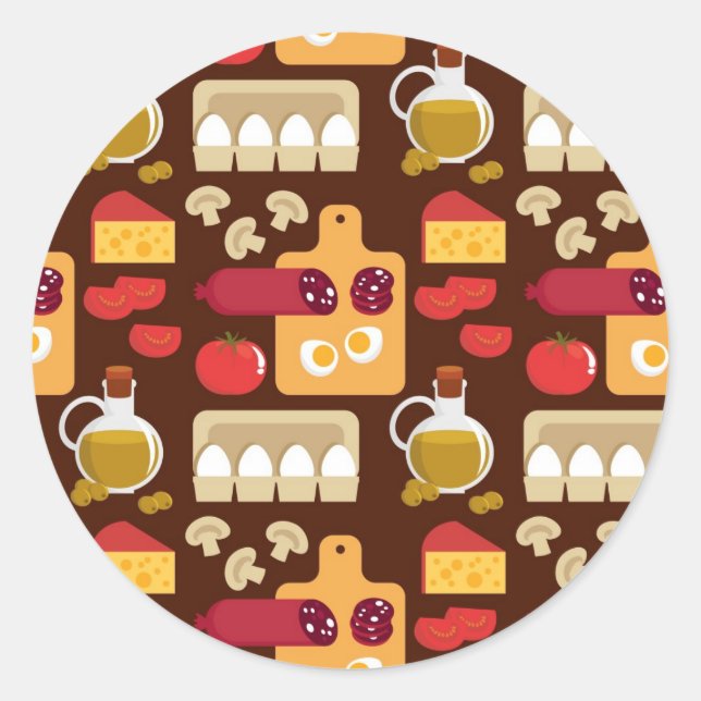 Adesivo Redondo Pizza Pattern (Frente)