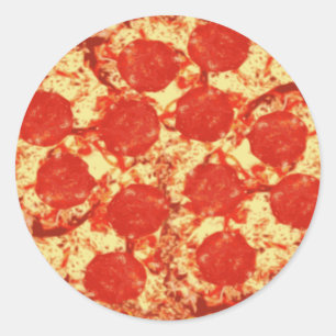 Adesivo Redondo Pizza Pepperoni Stickers