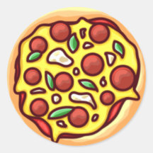 Pizza Round Sticker