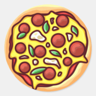 Adesivo Redondo Pizza Round Sticker