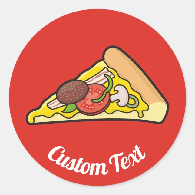 Adesivo Redondo Pizza Slice Sticker (Frente)