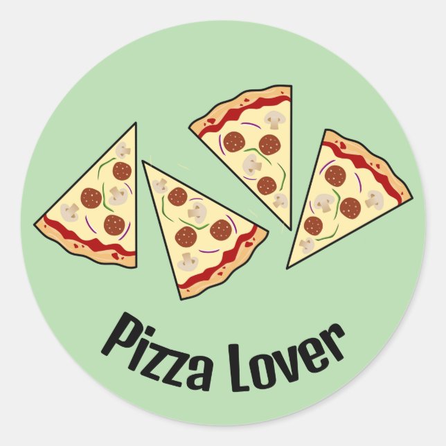 Adesivo Redondo Pizza Slices Design (Frente)