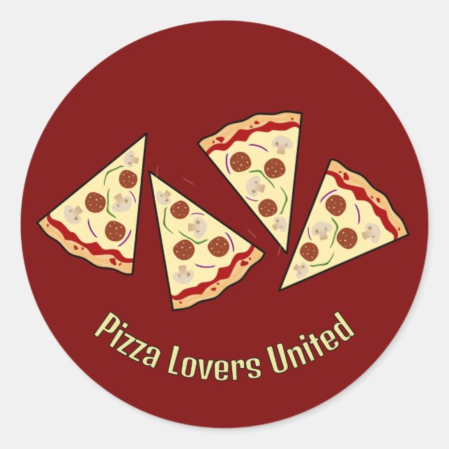 Adesivo Redondo Pizza Slices Design (Frente)