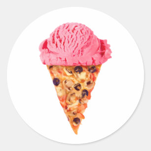 Adesivo Redondo Pizza sorvete