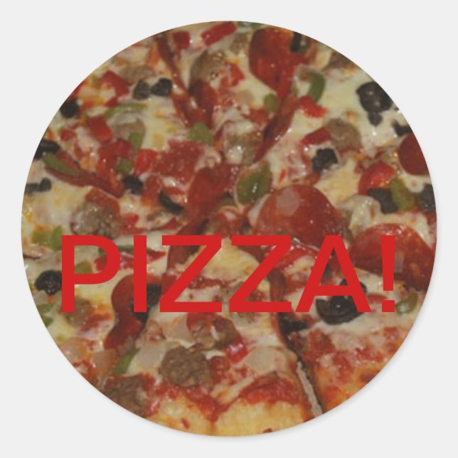 Adesivo Redondo Pizza Sticker . . Yum (Frente)