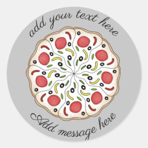 Adesivo Redondo pizza texto personalizado