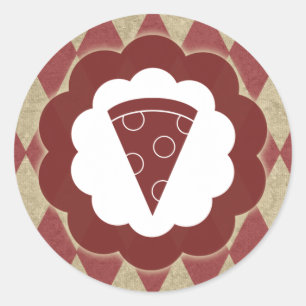 Adesivo Redondo pizza vintage