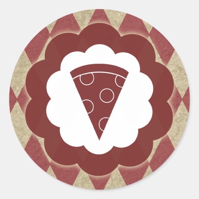 Adesivo Redondo pizza vintage (Frente)