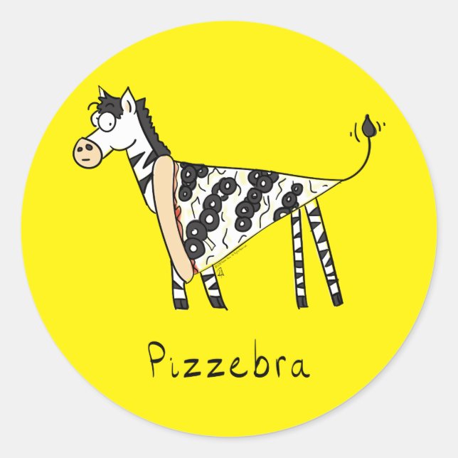 Adesivo Redondo Pizzebra Pizza Zebra Stickers (Frente)