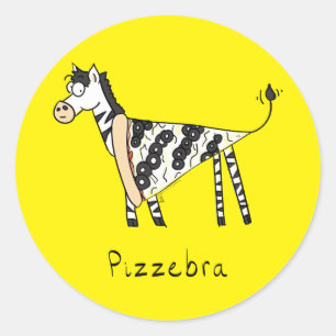 Adesivo Redondo Pizzebra Pizza Zebra Stickers